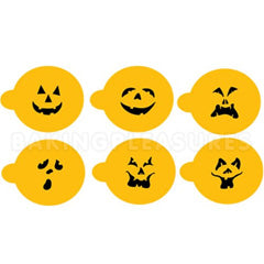 Mini Halloween Pumpkin Faces Stencils 6pcs