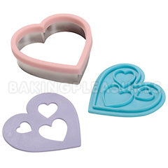 Miniamo Pastels Heart Cutter, Stamp & Stencil 3pcs