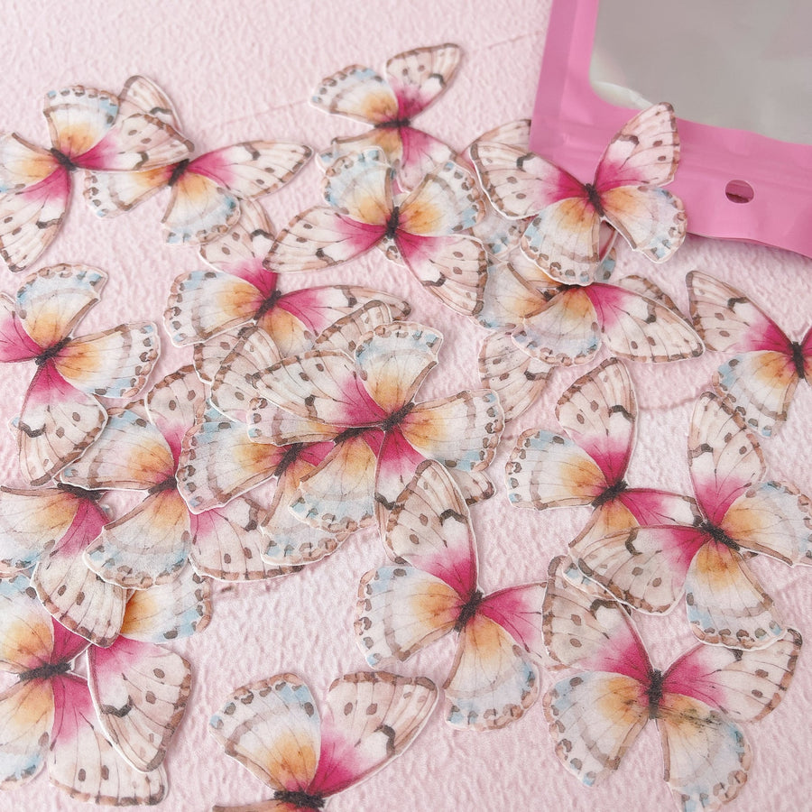 Edible Wafer Cake Cupcake Topper | Mini Jessica Butterflies - Set of 30