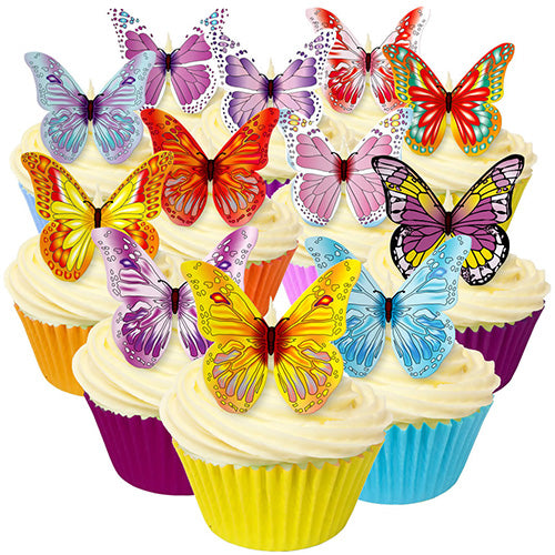 Mixed Edible Wafer Butterflies 12pcs
