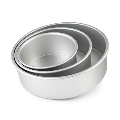 Mondo Round 3 Inch Deep Cake Pan Set (6, 8, 10 inch wide)