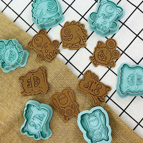 Monsters Cookie Cutter Embosser Halloween 6pcs