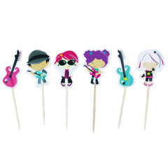 Music Paper Cupcake Picks 24pcs