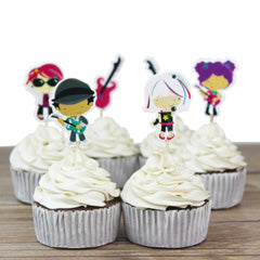 Music Paper Cupcake Picks 24pcs