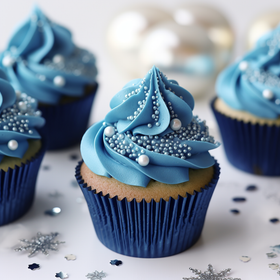Medium NAVY Foil Baking Cups (50 pack) - 44mm Base
