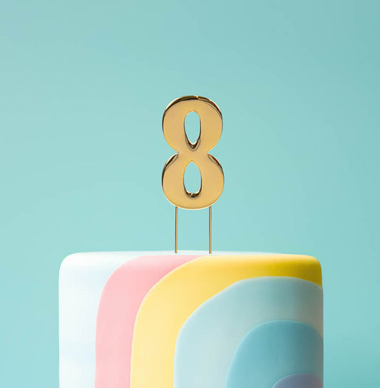 BOLD  Cake Topper (7cm) - GOLD NUMBER 8
