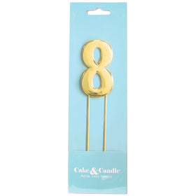 BOLD  Cake Topper (7cm) - GOLD NUMBER 8