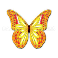 Orange, Yellow & Red Edible Wafer Butterflies 12pcs