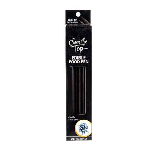 Over The Top Edible Black Food Pens 2pack