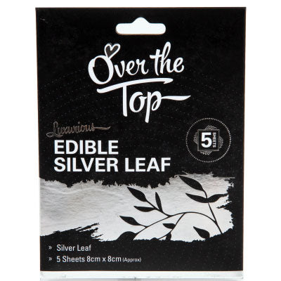 Over The Top Edible Silver Leaf Transfer Sheets 5pcs