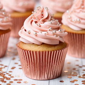 Papyrus Standard Rose Gold Foil Baking Cups 50pcs (50mm Base)