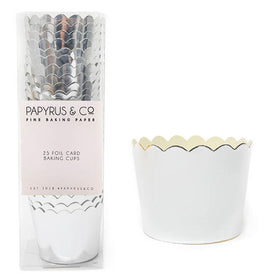 Papyrus Foil Card Baking Cups Silver 25pcs