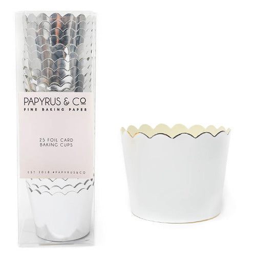 Papyrus Foil Card Baking Cups Silver 25pcs