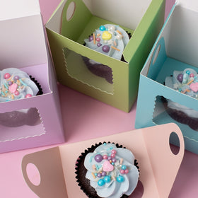 Papyrus Scalloped Tall Cupcake Box Mixed 6pcs