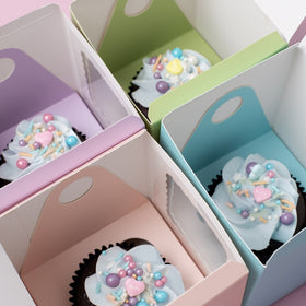 Papyrus Scalloped Tall Cupcake Box Mixed 6pcs