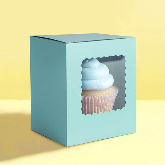 Papyrus Scalloped Tall Cupcake Box Pastel Blue 6pcs