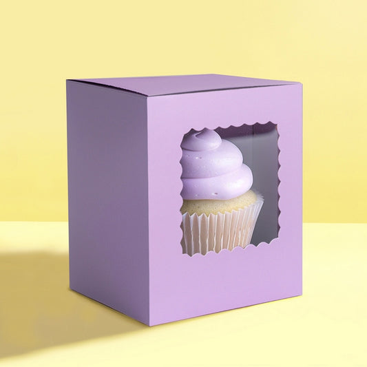 Papyrus Scalloped Tall Cupcake Box Pastel Lilac 6pcs