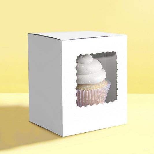 Papyrus Scalloped Tall Cupcake Box White 6pcs