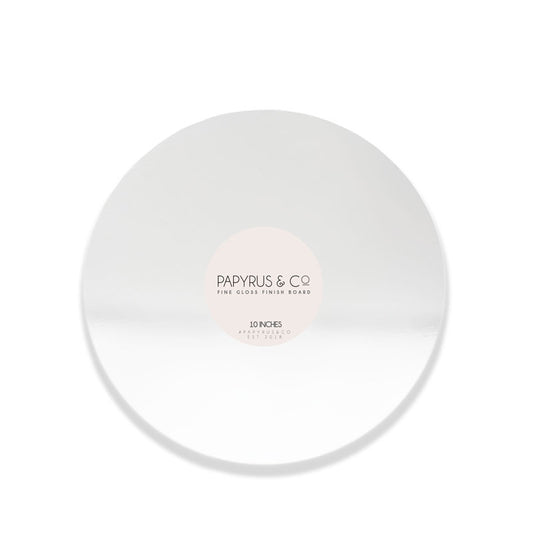 Papyrus Round Gloss White Masonite Cake Board 10 Inch