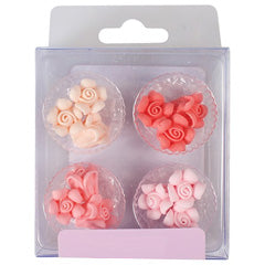 Pastel Mini Roses Cupcake Toppers 12pcs