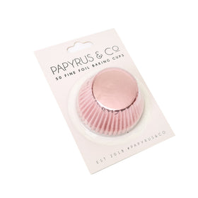 Medium  PASTEL PINK Foil Baking Cups (50 pack) - 44mm Base