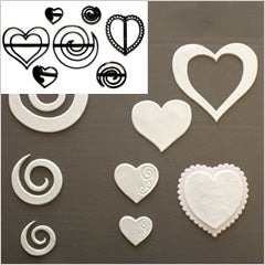 Patchwork Cutters Swirls & Hearts