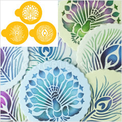 Peacock Cookie Stencils 3pcs
