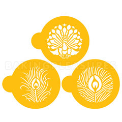 Peacock Cookie Stencils 3pcs