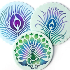 Peacock Cookie Stencils 3pcs