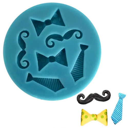 Petite Moustache, Bows, Ties Silicone Mould