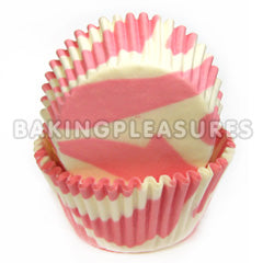 Pink Zebra Print Baking Cups 32pcs