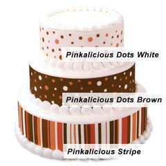 2x Pinkalicious Dots on White Designer Edible Image 3 strips (slight smudges)