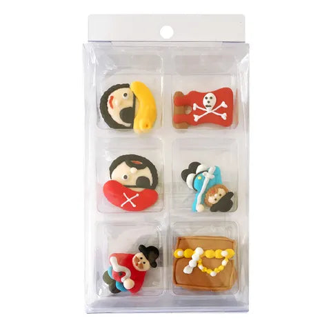 Edible Cupcake Toppers Decorations Pirate Ocean Nautical 6pcs