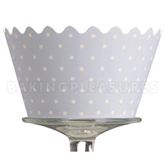 Polka Dot Blue Reusable Cupcake Wrappers 12pcs