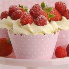 Polka Dot Pink Reusable Cupcake Wrappers 12pcs