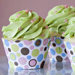 Polkadots Brown/Green/Blue/Pink Cupcake Wrappers 12pcs