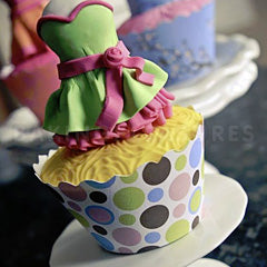 Polkadots Brown/Green/Blue/Pink Cupcake Wrappers 12pcs