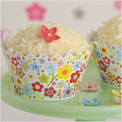 Pretty Flowers Reusable Cupcake Wrappers 12pcs
