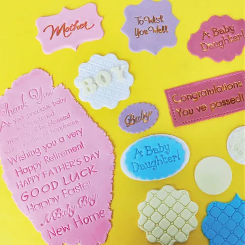 SEASONAL QUOTES | COOKIE PRESS STAMP/EMBOSSER | 13 PIECE SET