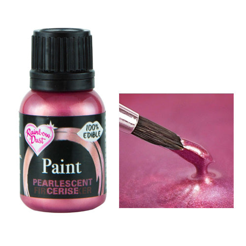 Rainbow Dust Metallic Pearlescent Cerise Food Paint 25ml