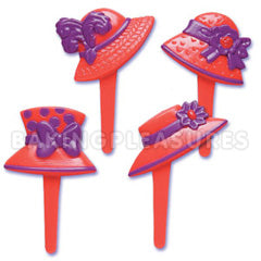 Red Hat Cupcake Picks 12pcs