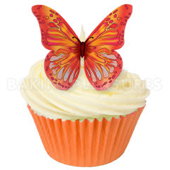 Red & Orange Edible Wafer Butterflies 12pcs