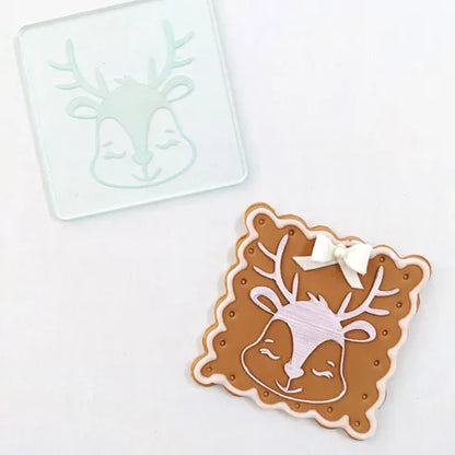 Cookie Debosser Stamp | Christmas Reindeer Face