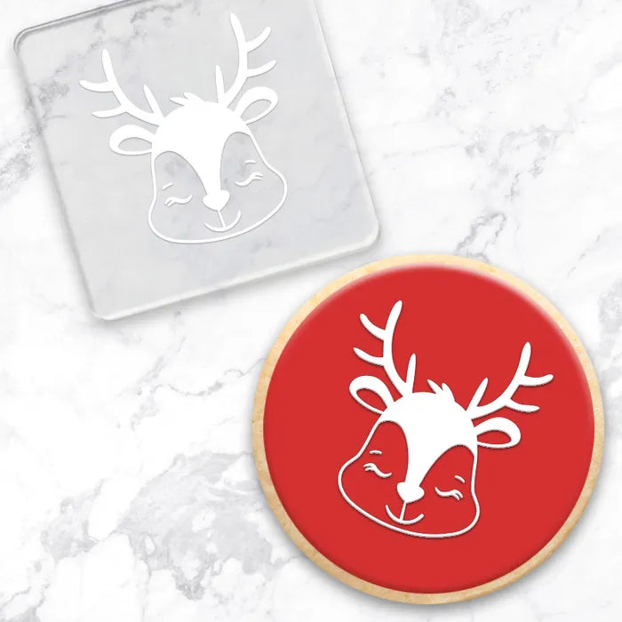 Cookie Debosser Stamp | Christmas Reindeer Face