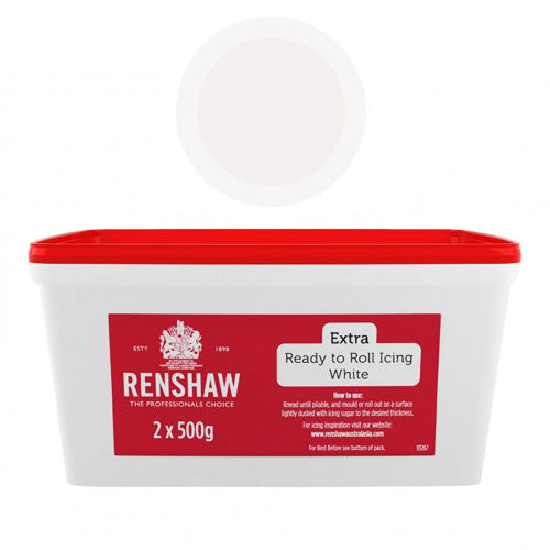 Renshaw Extra White Icing Fondant 1kg (2x 500g)