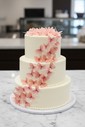 Edible Wafer Cake Cupcake Topper | Pink Butterfly (18 Pack)