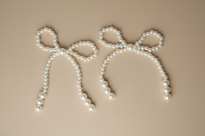 Cake Cupcake Toppers | Pearl Ribbon Bows (5 Pack)