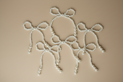 Cake Cupcake Toppers | Pearl Ribbon Bows (5 Pack)