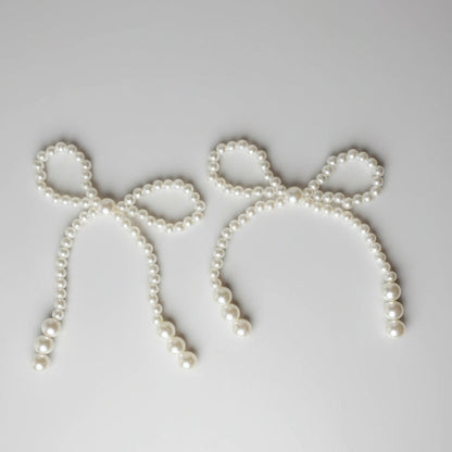 Cake Cupcake Toppers | Pearl Ribbon Bows (5 Pack)