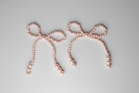 Cake Cupcake Toppers | PINK Pearl Ribbon Bows (5 Pack)